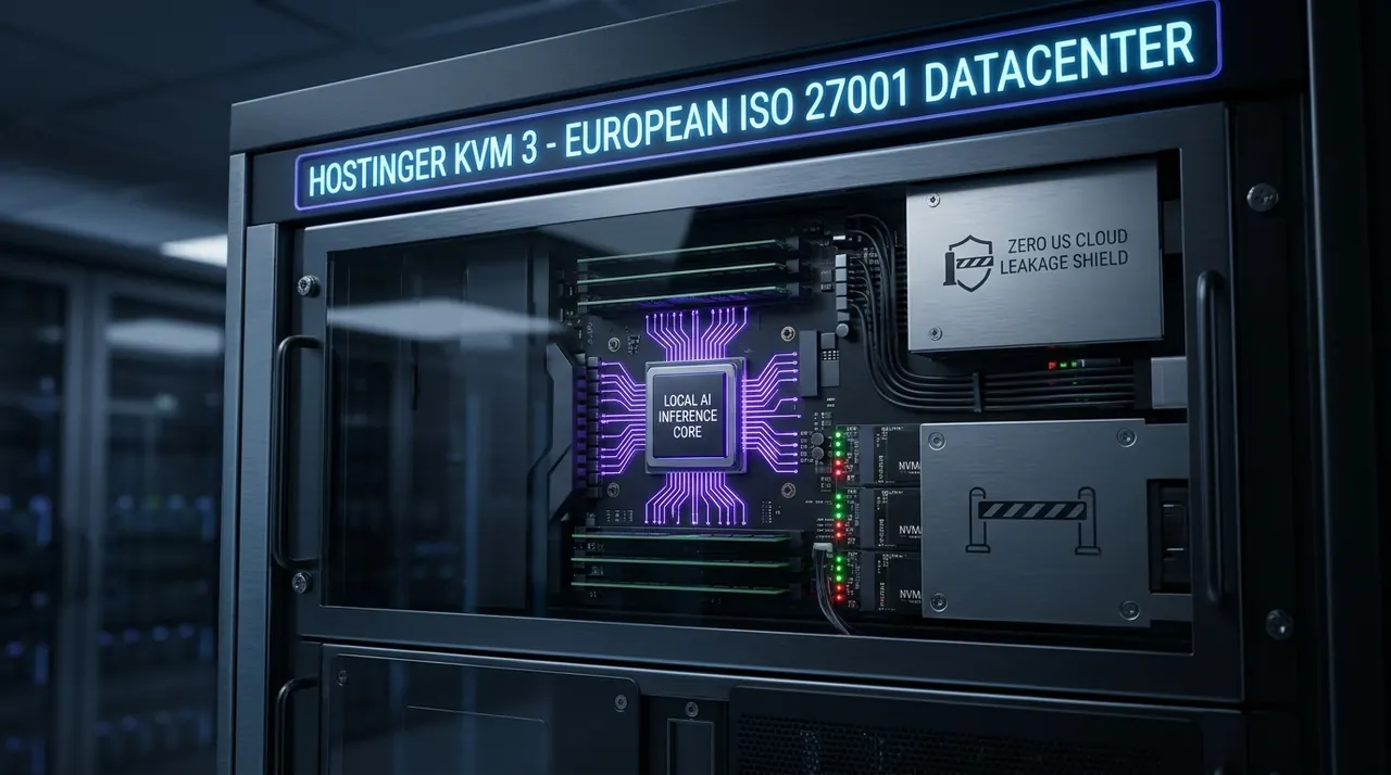 Station 3: Hostinger KVM 3 Server-Blade mit 3 dedizierten vCPUs, 12 GB RAM und lokalem KI-Inferenz-Kern